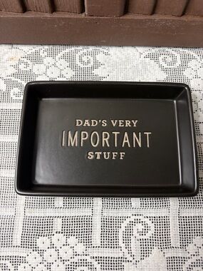 Demdaco Black 'Dad's Very Important Stuff' Catchall Tray